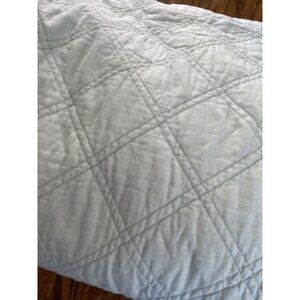 Threshold Quilted Cotton Queen Size Bedding Mint Ruffled Edges Euro Washed Vinta
